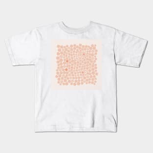 Retro Pink Orange Polka Dots Kids T-Shirt